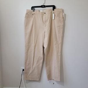NEW Jones New York Sport  Beige Cropped Dress Pants Womens 22W Straight Leg NWT